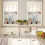 Κουρτίνα κουζίνας Hello Spring Gnome Tiers & Valance, Vintage ακουαρέλα με σχέδιο λουλουδιών και 2