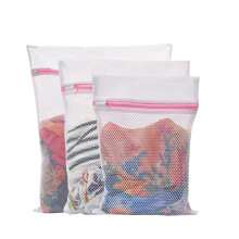 Lot de 3 sacs à linge en filet, maille épaisse et résistante avec fermeture éclair, pour rideaux, jeans, linge délicat, soutiens-gorge,