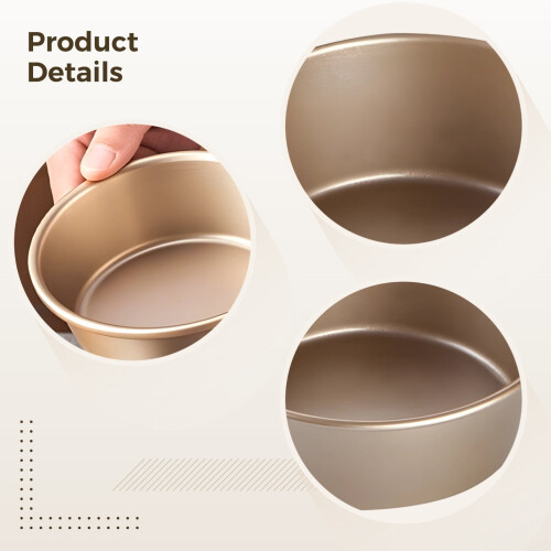 6 τεμάχια χρυσά αντικολλητικά καλούπια για μπέργκερ, μίνι χοτ ντογκ, τσιζκέικ και 2