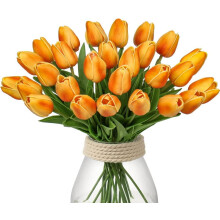 10/20/24 Pcs Mix-Color Real-Touch Artificial Tulips, 13.5", for Home, Wedding, Mother's Day – Compatible with DIY Bouquets & Centerpieces