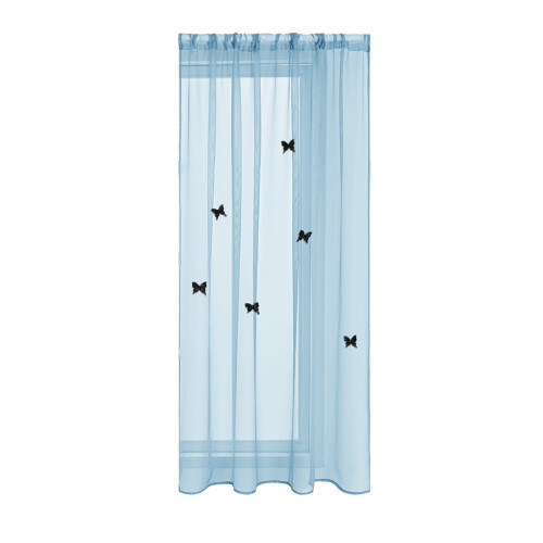 Cenefa transparente con estampado de mariposas, azul, 100x130cm 1