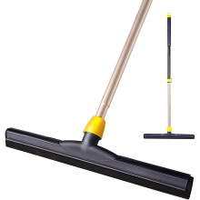 Heavy Duty Floor Squeegee Scrubber with Adjustable Telescopic Pole, EVA Foam Blade for Garage, Bathroom, Marble, Glass & Tile – Compatible with