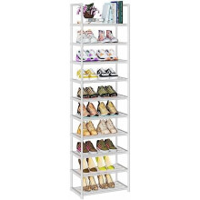 Étagère à chaussures haute et étroite en métal – 5 niveaux empilables