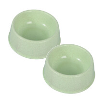 Stackable Pet Bowls for Food and Water - 5.9 Inch Candy Color Dog & Cat Feeding Bowls, Non-Skid Easy Clean Puppy Dishes for Small Animals, Set of 2