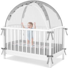 Spenstelt for baby, trekk til spenstelt, oppbrettbart sengehimmel med automatisk glidelås, stor åpning og plass, bærbar