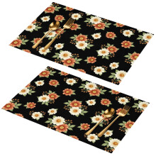Set de 2 sets de table à motifs floraux, 45,7 x 30,5 cm, PVC