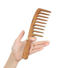 Handmade Wide Tooth Wooden Comb for Curls – Natural Vintage, Anti-Static, Gentle Detangling (Extra Wide Tooth)