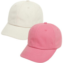 2Pcs Baby Baseball Cap Toddler Hat for Boys Girls Baby Sun Hat Cotton Kids Baseball Hat Infant Hat Cap (Beige & Rose Red,2-4 Years)