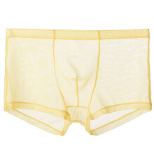 Cueca Boxer Masculina Respirável em Seda Gelo, Transparente e Elástica