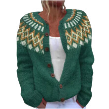 Gilet bohème pour femme, pull en maille acrylique color block, fermeture boutonnée, imprimé bohème, coupe ample, grandes tailles S à 5XL, idéal