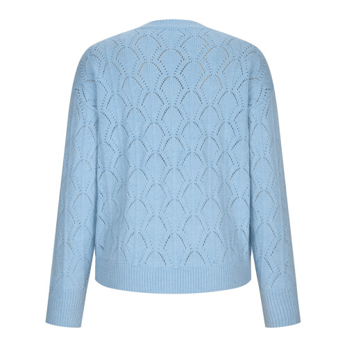 Winterstrickpullover für Damen 2025, lässiger Rundhals-Pullover mit langen Ärmeln, hellblau 2