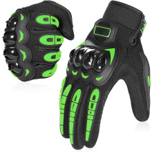 Atmungsaktive Touchscreen-Motorradhandschuhe mit rutschfestem Griff und hartem Knöchelschutz – Grün, Größe M, kompatibel mit allen Motorradtypen