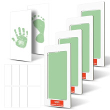 14-delige pootafdrukset voor honden: inktloze pads & 10 blanco kaarten (7,5 x 12,5 cm), groen – een herdenkingsset voor huisdieren zonder geknoei