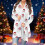 Damen-Strickjacke mit offenem Vorderteil, Weihnachtsmuster, lang 2