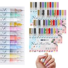 Juego de 12 rotuladores para decoración de uñas, marcadores de secado rápido para punteado, dibujo y pintura – Compatibles con todo tipo de