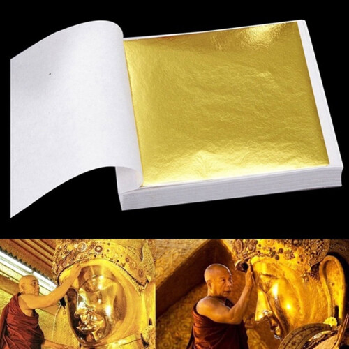 100 Σελίδες 24K Φύλλα Χρυσού Σχεδιασμός Τέχνης Επιχρυσωμένο Πλαίσιο Διακοσμητικά 1