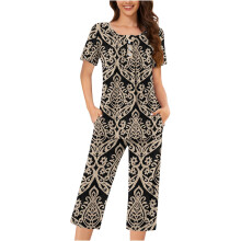 2-delige comfortabele nachtkleding dames slaapsets met zakken; dames herfstpyjama sets,
