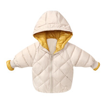 Manteau d'hiver chaud et uni pour bébé garçon/fille, avec capuche et rembourrage, idéal pour les enfants de 3 à 4 ans.