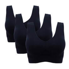 Bobasndm Lot de 3 soutiens-gorge de sport sans coutures pour femme, avec coussinets de poitrine, soutien-gorge gilet pour la salle de sport