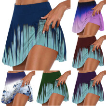 Short de sport femme, short de course fluide avec poches, short de tennis bleu foncé XL