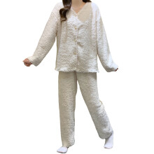 Pijamas navideños familiares a juego de franela: pijamas suaves de manga larga con estampado jacquard, ropa cómoda para estar en casa.