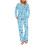 Set pigiama da donna in cotone a maniche lunghe, due pezzi con tasche. 1