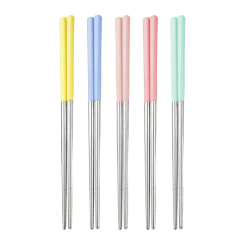 Baguettes réutilisables en acier inoxydable (5 paires)