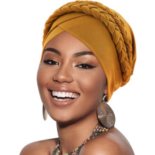 Bonnet turban africain pour femme, foulard tressé doublement torsadé, couvre-cheveux, bonnet pour femmes atteintes de chimiothérapie