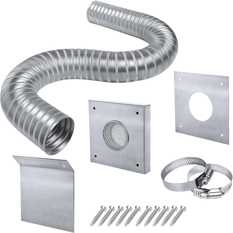 Pellet Stove Fresh Air Intake Kit 2"X60" Aluminum Flex Vent 9097180115267