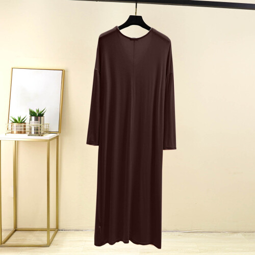 Camicie da notte da donna, maniche a 3/4, scollo a V, lunghe, casual, comode, da notte 1