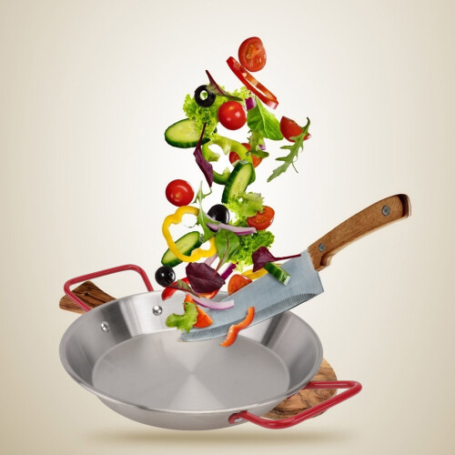 Stainless Steel Paella Pan with Double Handles 22cm 2