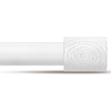 Hvite justerbare gardinstenger 68–122 cm, 2,5 cm diameter, kraftige, moderne topplokk, antikk hvit – kompatibel med standard braketter