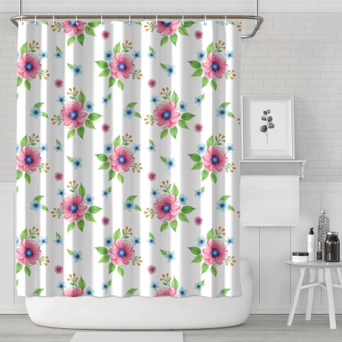 Αδιάβροχη κουρτίνα ντους με floral εκτύπωση 72" x 84"