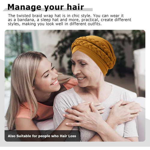 Αφρικανικά γυναικεία τουρμπάνι καπέλα Beanie Twist Headscaping Προδεμένο διπλό στριμμένο 2