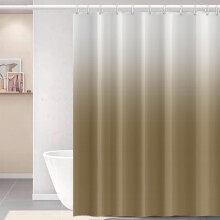 Ensemble rideau de douche ombré marron et blanc avec crochets, 213 x 183 cm, tissu uni imperméable style bohème – Compatible avec les tringles