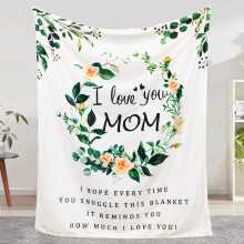 Mothers Day Blanket Gifts for Mom from Daughter/Son – Soft, Warm, White Flower Throw (60"x50"), Compatible with All Beds
