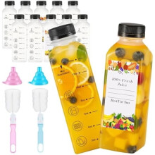 Herbruikbare sapflessen van 473 ml met deksels (verpakking van 24 stuks)