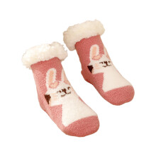 AUQ Socks Fun Patterns Fuzzy Socks,Adorable Girls Socks for Stylish Lounging,Rabbit,Aged 3-6 Years