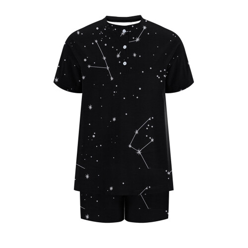 Γυναικείο σετ πιτζάμες με τοπ και στάμπα Henley 2