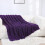 Dyb lilla fleece tæppe 122 x 152 cm 4
