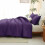 King Size Purple Comforter Set 3pcs Breathable Quilted Down 6