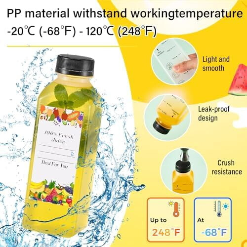 473 ml återanvändbara juiceflaskor med lock (24-pack) 2