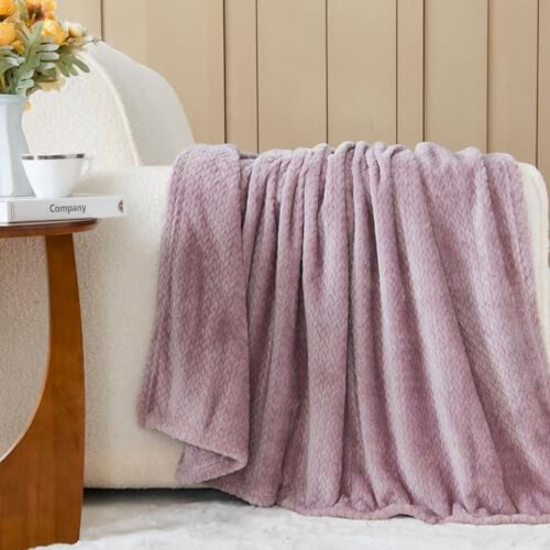 Light Purple Flannel Fleece Throw Blanket 2