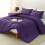 King Size Purple Comforter Set 3pcs Breathable Quilted Down 5
