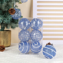12 Pack Royal Blue PET Shatterproof Christmas Ornaments - Safe for Ki-ds & Pets, Hanging Decor Balls for Holiday Tree Decor