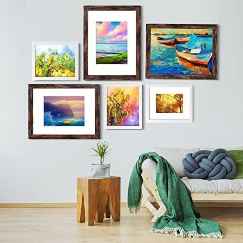 16x20 Picture Frame in Rustic Brown – MDF, Pack of 4 1