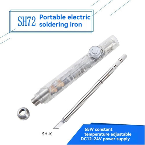 65W Adjustable Temperature Electric Soldering Iron with Tips, Fast Heating, Low Voltage Safe 1