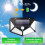 Luminária de parede solar externa com 100 LEDs, 270, 3 modos, IP65 (pacote com 4) 3