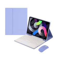 Retro Touch Keyboard and Mouse Combo compatible with iPad Air 4 (10.9 inch) - Stylish Case Included