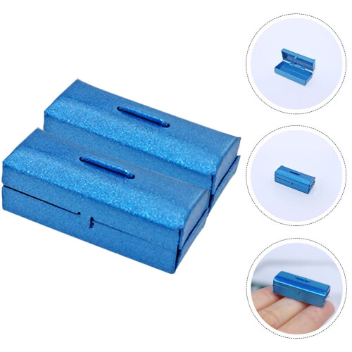 2 Pcs Lifestyle Tiny Mini Tool Box Miniature Collection Cabinet